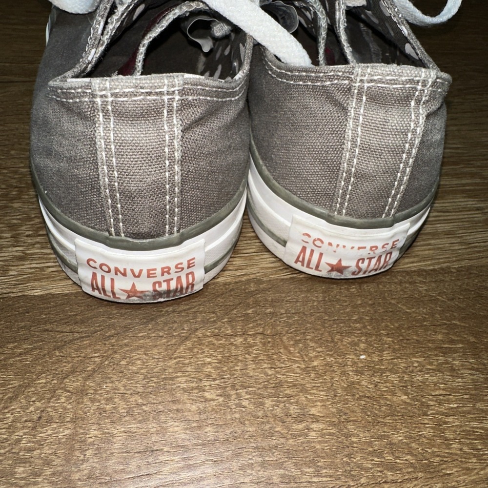Converse Chuck Taylor All Star Low Top Gray Canvas Sneakers Polka Dot Lining 6.5 - Picture 4 of 10